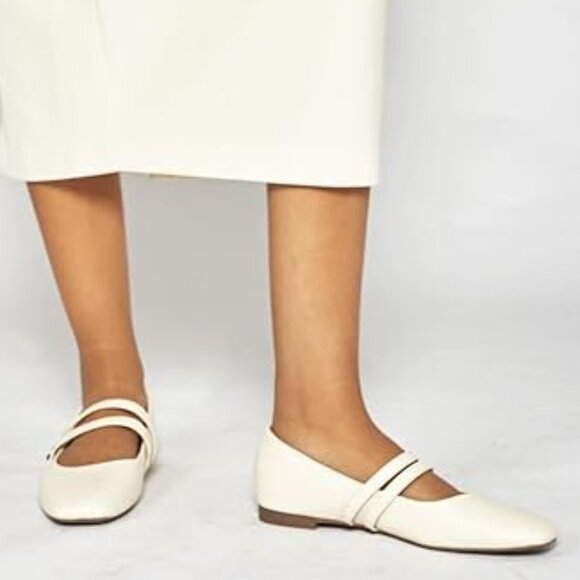 29- NIB C. PARAVANO WOMEN MARY JANE SQUARE TOE BALLET FLATS - Lambskin Leather - Picture 3 of 6